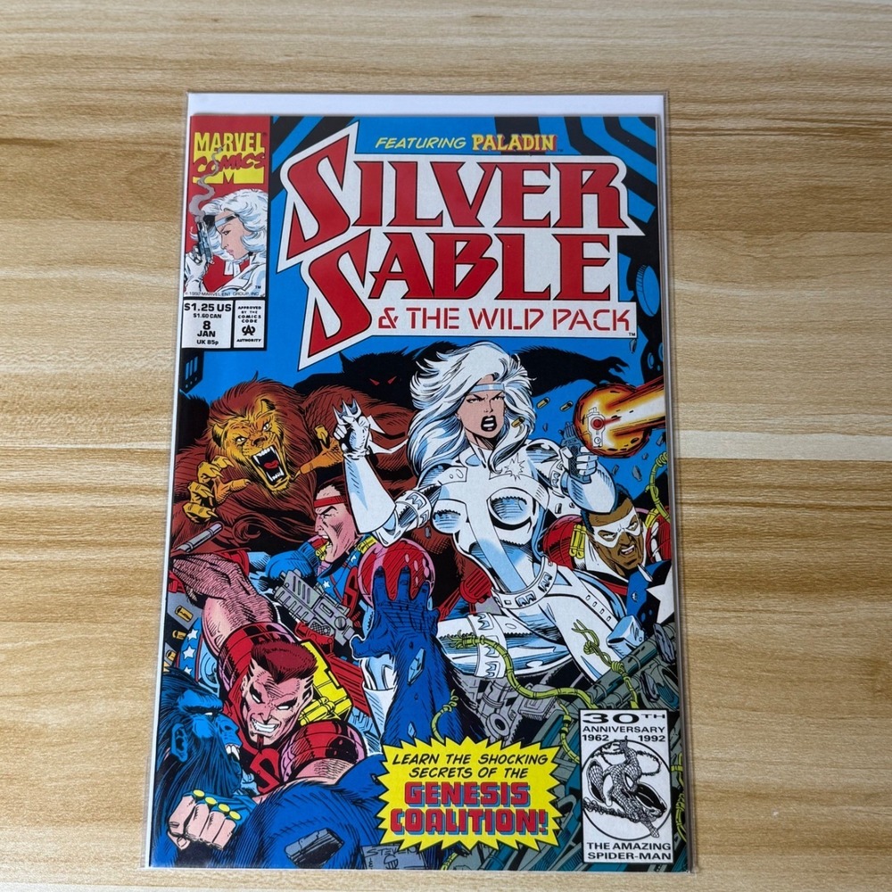 Silver Sable & Wild Pack #8 Marvel Comic Book Featuring Paladin 1992